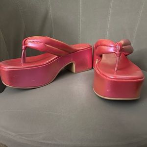 Anthropologie Jeffrey Campbell Finley Platform Flip Flop Barbie Pink Sandals 8